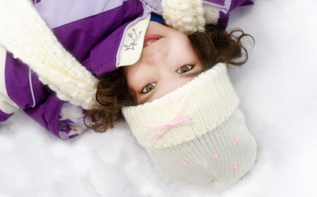 Girl in snow.