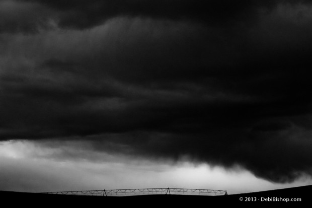 Storm Clouds Bring Rain Over Irrigated Crop
