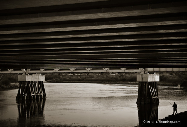 Fisherman Under Bridge
